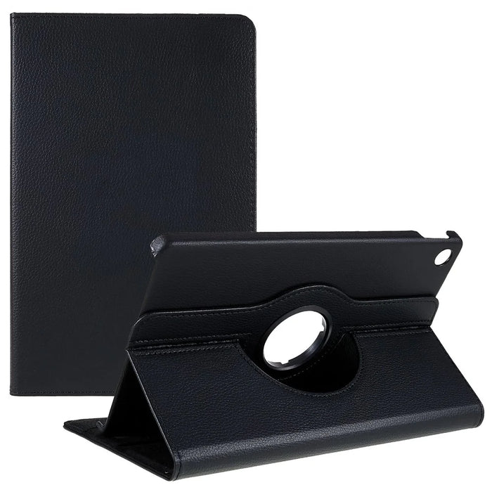 For Lenovo Tab M10 Plus (3rd Gen) / Xiaoxin Pad 2022 10.6 inch 125F / 128F Leather Tablet Case Rotating Stand Cover - Black - 1