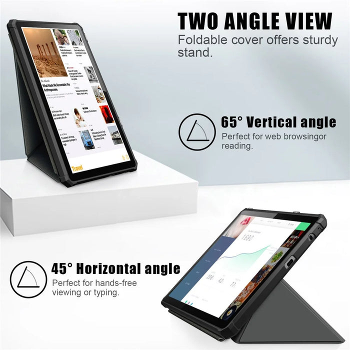 For Lenovo Tab M10 (Gen 3) 10.1 inch 328F Origami Stand Tablet Case PU Leather Anti-scratch Cover with Auto Wake/Sleep - Grey - 3