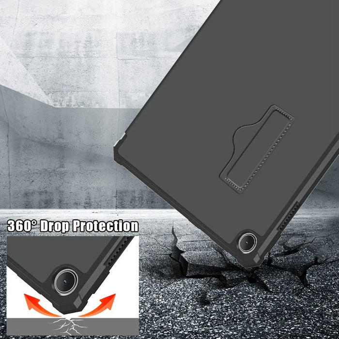 For Lenovo Tab M10 (Gen 3) 10.1 inch 328F Origami Stand Tablet Case PU Leather Anti-scratch Cover with Auto Wake/Sleep - Grey - 6