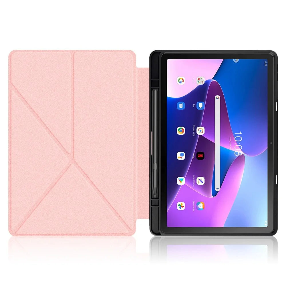 For Lenovo Tab M10 Plus (3rd Gen) / Xiaoxin Pad 2022 10.6 inch 125F / 128F Stand PU Leather + TPU Tablet Case Shockproof Cover - Rose Gold - 3