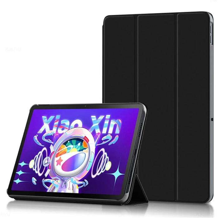 For Lenovo Tab M10 Plus (3rd Gen) / Xiaoxin Pad 2022 10.6 inch Tri-Fold Stand PU Leather + TPU Tablet Cover - Black - 1