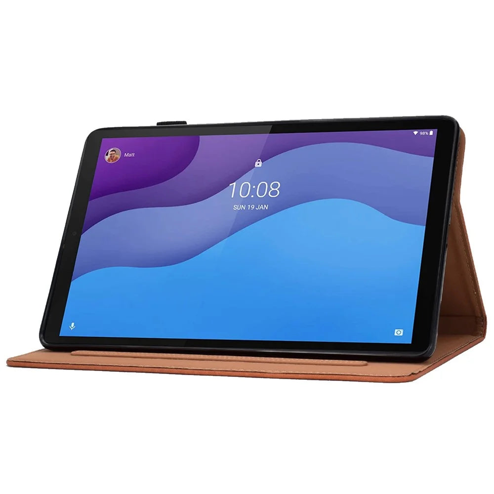 For Lenovo Tab M10 (Gen 3) TB-328F Fold Stand Magnetic Flip Case PU Leather Auto Sleep/Wake Cover with Card Slots and Pencil Holder - Blue - 3