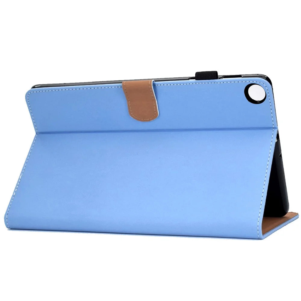 For Lenovo Tab M10 (Gen 3) TB-328F Fold Stand Magnetic Flip Case PU Leather Auto Sleep/Wake Cover with Card Slots and Pencil Holder - Blue - 4