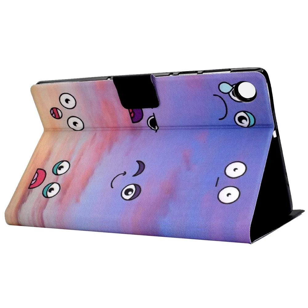 For Lenovo Tab M10 (Gen 3) TB-328FU / TB-328XU B1 Pattern Printing Stand PU Leather Folio Case Card Slots Smart Auto Wake / Sleep Shell with Pencil Holder - Expression - 4