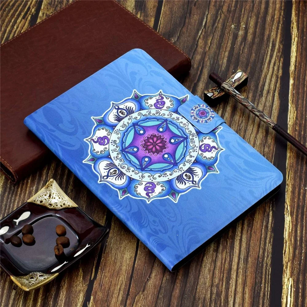 For Lenovo Tab M10 (Gen 3) TB-328FU / TB-328XU B2 Pattern Printing Stand Protective Case Auto Sleep / Wake Function PU Leather Smart Cover with Card Slots - Mandala - 7