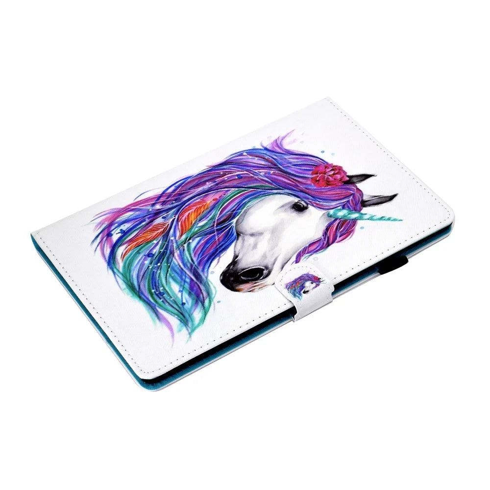 For Lenovo Tab M10 (Gen 3) TB-328FU / TB-328XU A2 Pattern Printing PU Leather Case Adjustable Stand Protection Smart Cover with Card Slots and Pencil Holder - Horse - 5