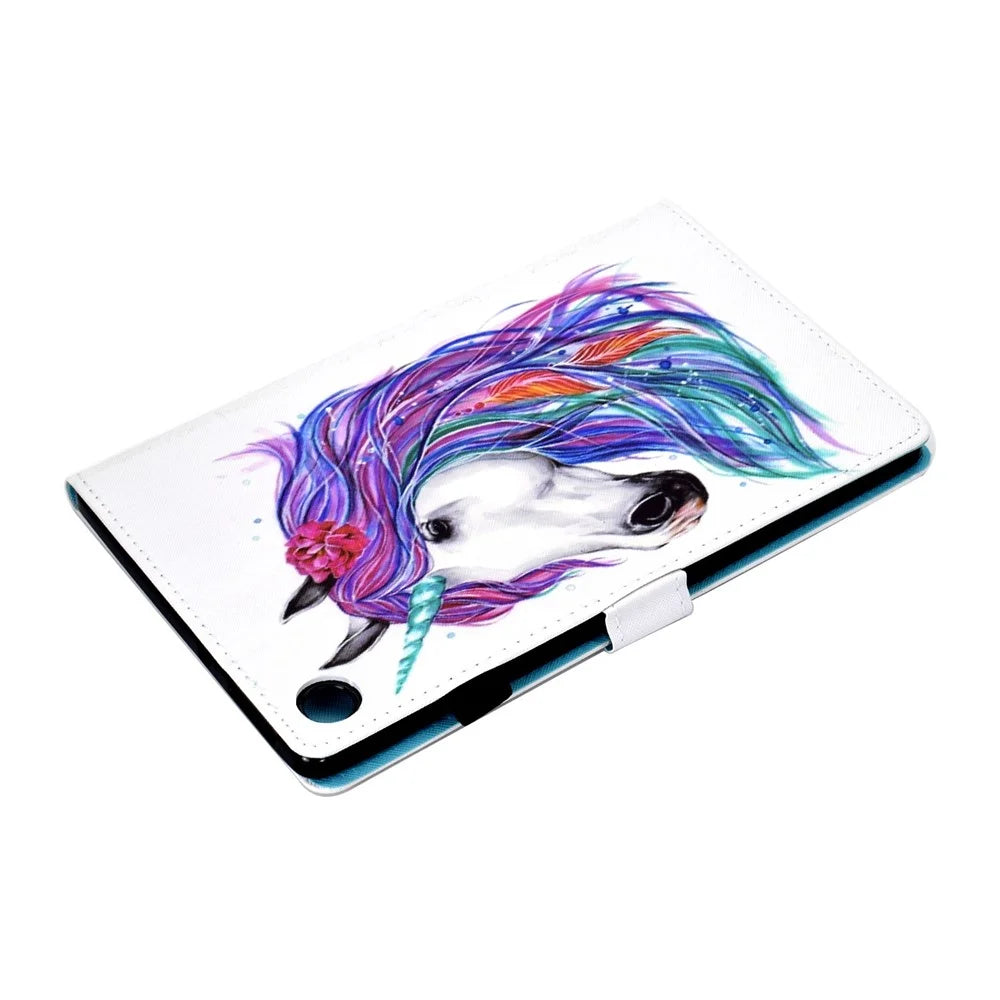 For Lenovo Tab M10 (Gen 3) TB-328FU / TB-328XU A2 Pattern Printing PU Leather Case Adjustable Stand Protection Smart Cover with Card Slots and Pencil Holder - Horse - 6