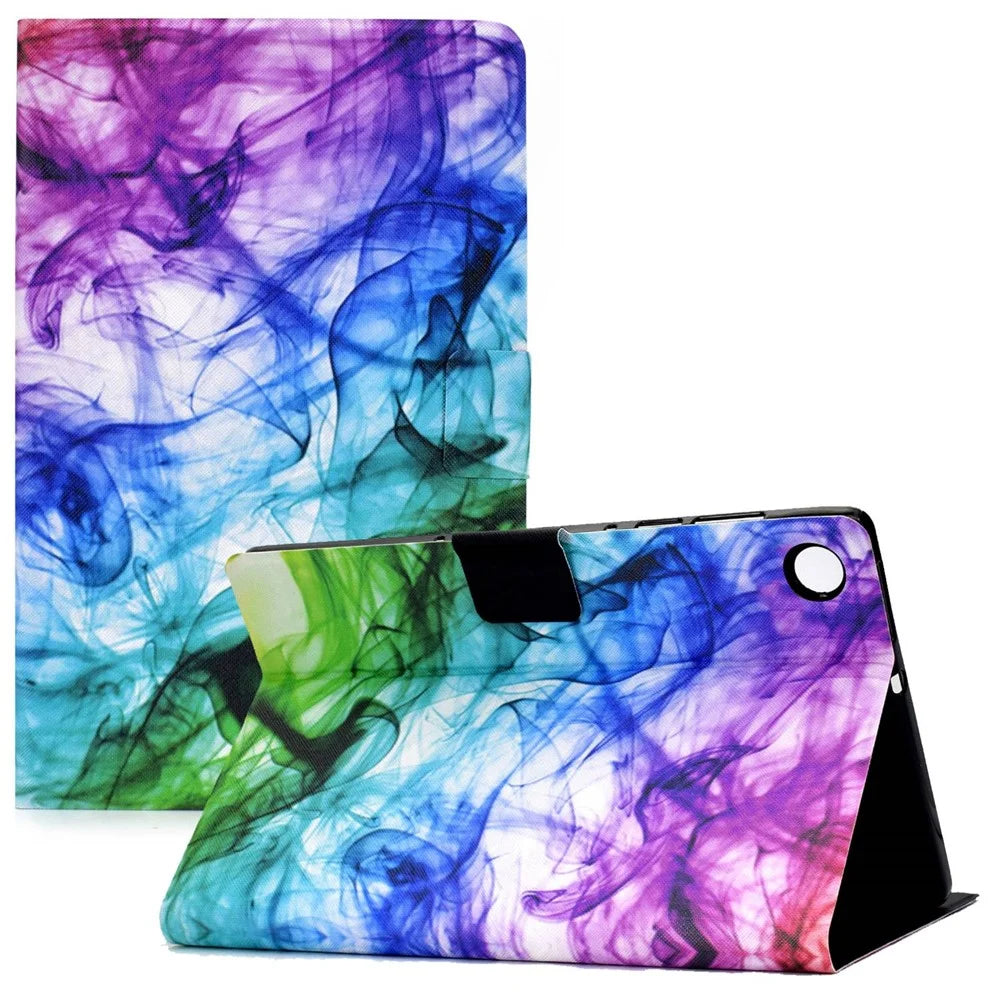 For Lenovo Tab M10 Plus (3rd Gen) / Xiaoxin Pad 2022 10.6 inch PU Leather Case Pattern Printing Card Holder Stand Cover - Fog - 1