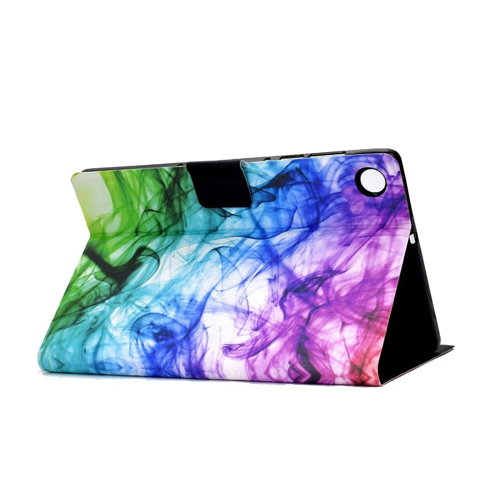 For Lenovo Tab M10 Plus (3rd Gen) / Xiaoxin Pad 2022 10.6 inch PU Leather Case Pattern Printing Card Holder Stand Cover - Fog - 4