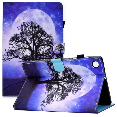 For Lenovo Tab M10 Plus (3rd Gen) / Xiaoxin Pad 2022 10.6 inch PU Leather Smart Auto Wake / Sleep Cover A3 Pattern Printing Stand Card Slots Protective Tablet Case with Pencil Holder - Life Tree - 1