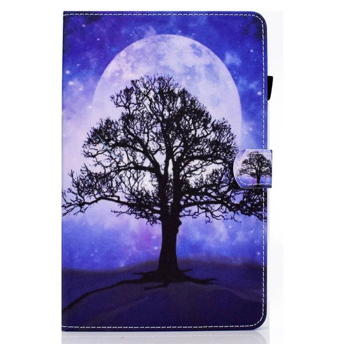 For Lenovo Tab M10 Plus (3rd Gen) / Xiaoxin Pad 2022 10.6 inch PU Leather Smart Auto Wake / Sleep Cover A3 Pattern Printing Stand Card Slots Protective Tablet Case with Pencil Holder - Life Tree - 2