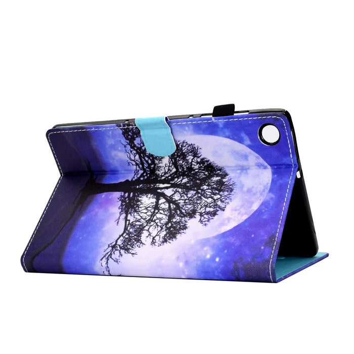 For Lenovo Tab M10 Plus (3rd Gen) / Xiaoxin Pad 2022 10.6 inch PU Leather Smart Auto Wake / Sleep Cover A3 Pattern Printing Stand Card Slots Protective Tablet Case with Pencil Holder - Life Tree - 4