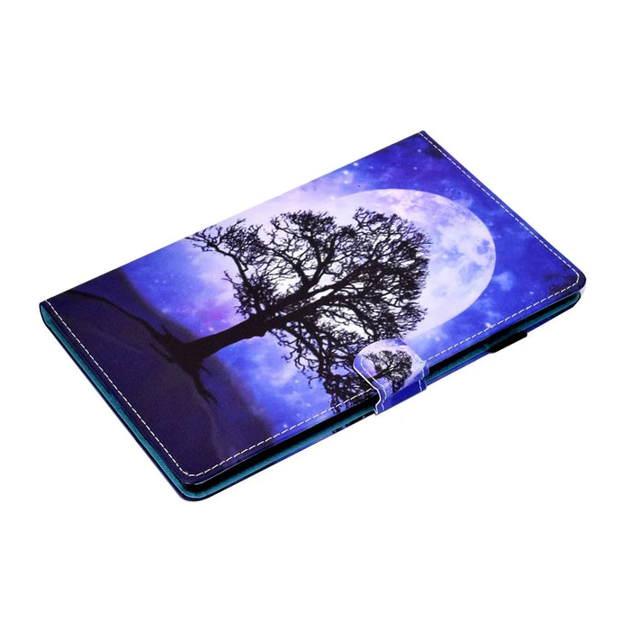 For Lenovo Tab M10 Plus (3rd Gen) / Xiaoxin Pad 2022 10.6 inch PU Leather Smart Auto Wake / Sleep Cover A3 Pattern Printing Stand Card Slots Protective Tablet Case with Pencil Holder - Life Tree - 5