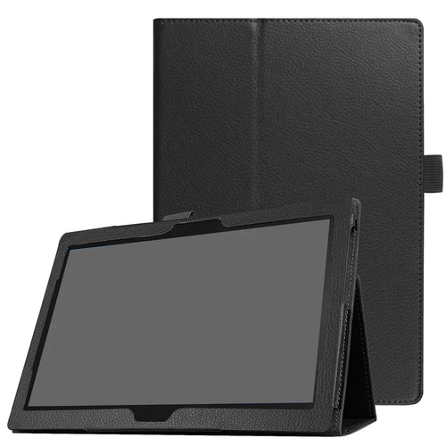 Universal Litchi Grain Leather Stand Shell Case for Lenovo Tab 4 10 Plus / Tab 4 10 - Black - 1