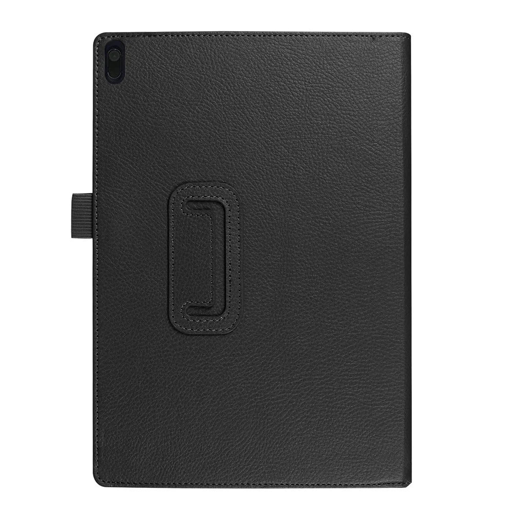 Universal Litchi Grain Leather Stand Shell Case for Lenovo Tab 4 10 Plus / Tab 4 10 - Black - 3