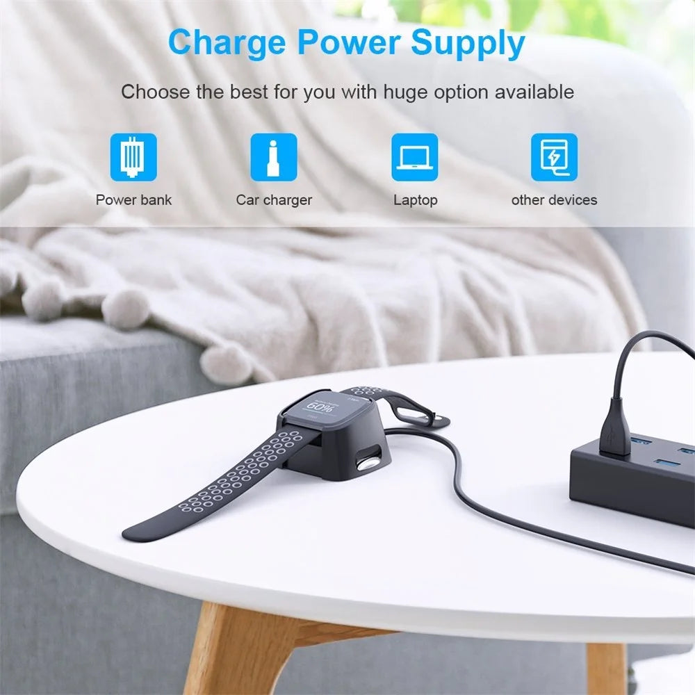 USB Charging Cable Cradle Station for Fitbit Versa Smart Watch - 2