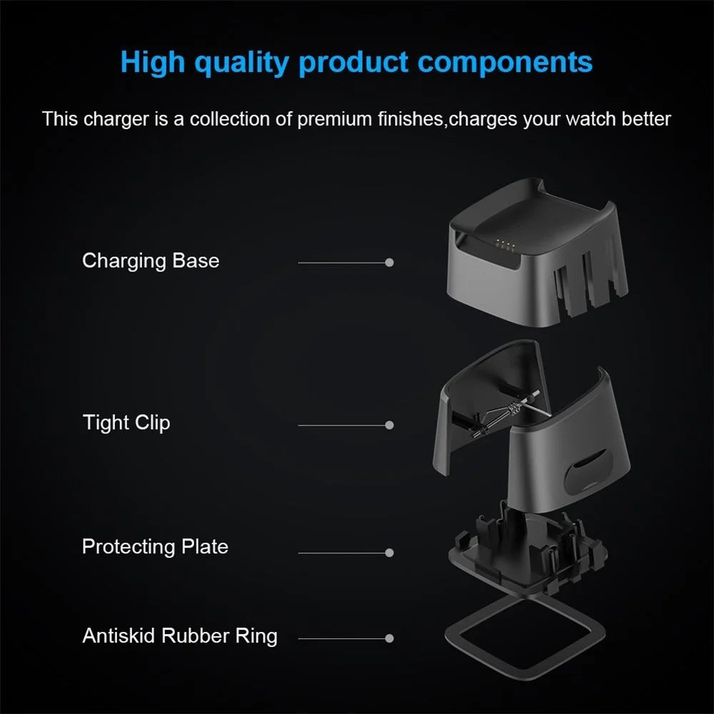 USB Charging Cable Cradle Station for Fitbit Versa Smart Watch - 5