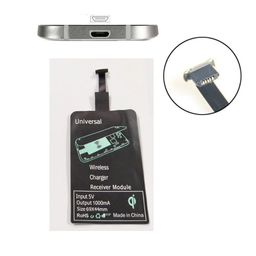 Universal Micro USB Plug Qi Wireless Charging Receiver Pad for Android Phones (Narrow-interface Up) - 1