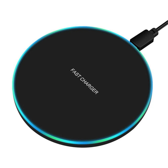 GY-68 Ultra-thin Metal Wireless Fast Charger 10W/7.5W Support FOD Function - Black - 2