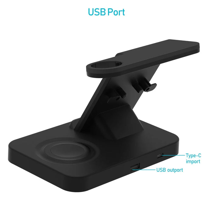 2-in-1 Fast Charging Smart Wireless Charger for Apple Samsung Smartphone Earphone Watch - 5
