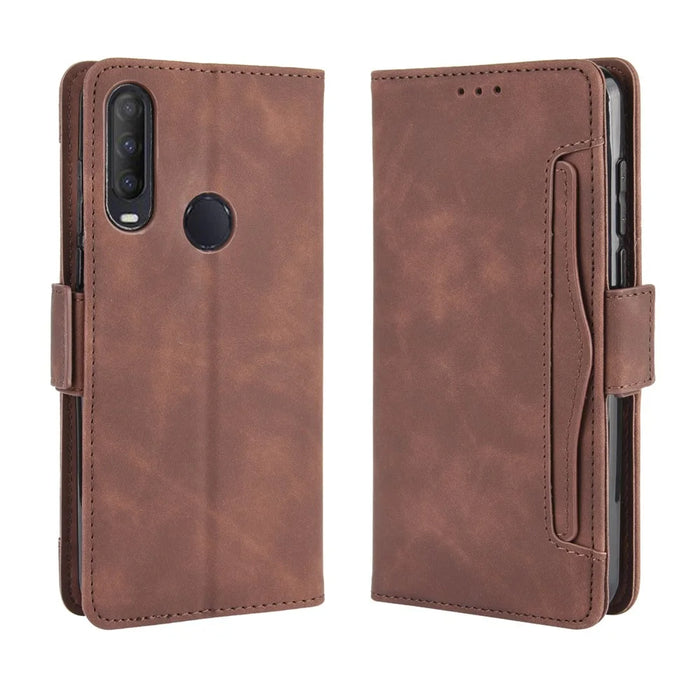 Leather Special Shell with Multiple Card Slots for Alcatel 1S/1V/3L (2020) - Brown - 2