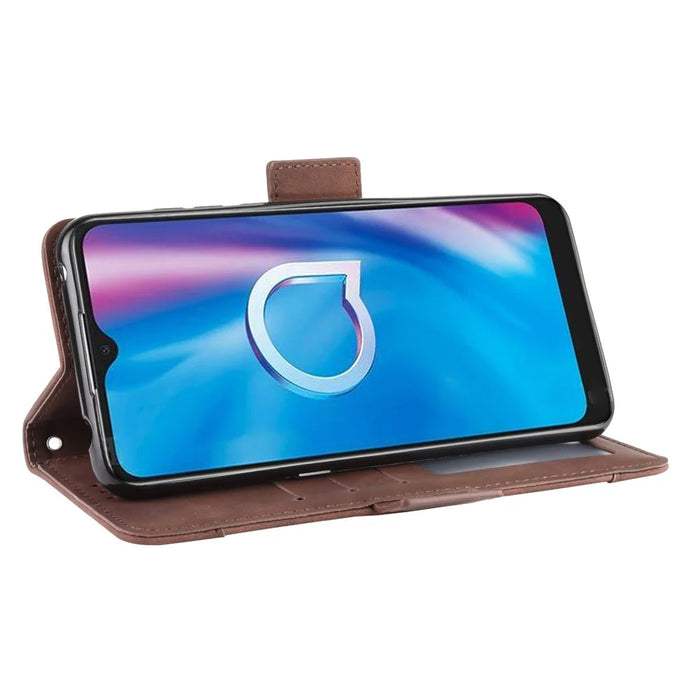 Leather Special Shell with Multiple Card Slots for Alcatel 1S/1V/3L (2020) - Brown - 6