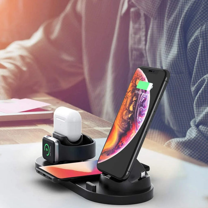 UD15-C 3-in-1 Multifunctional Wireless Charger Charging Dock Station Holder Stand for Apple iPhone/Android Device /Type-C Device - Black - 7