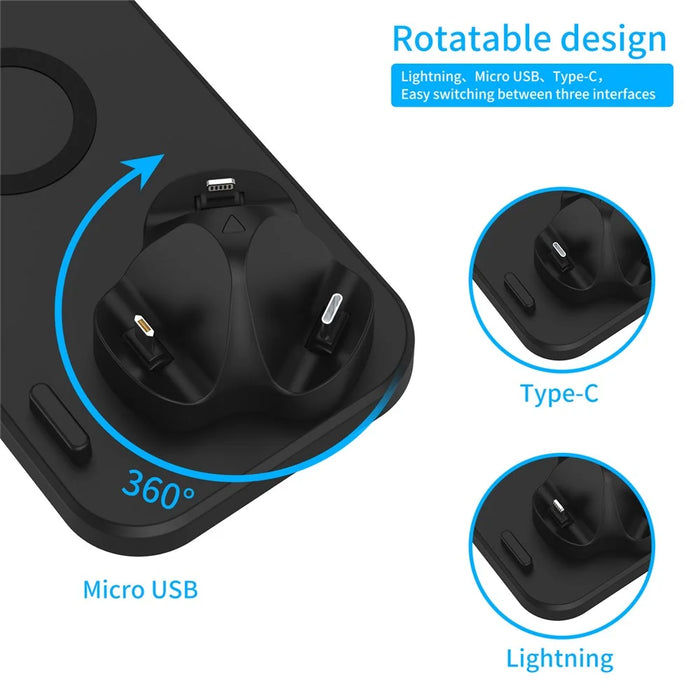 6 in 1 Wireless Fast Charging Charger for Phone/Watch/Headset - 4