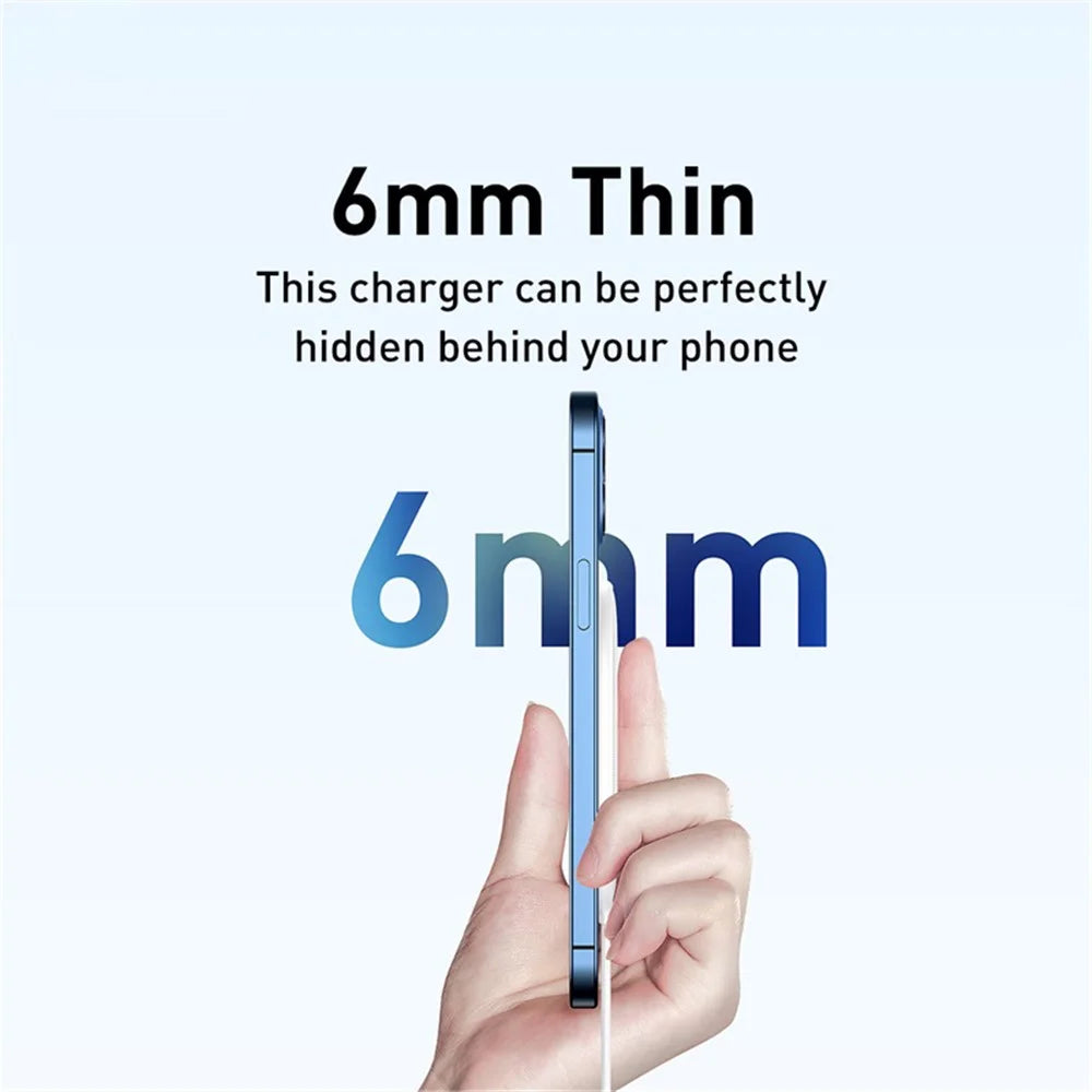 BASEUS CW-HW Light Magnetic Wireless Charger with Type-C Cable for iPhone 12 Series Phones - White - 3