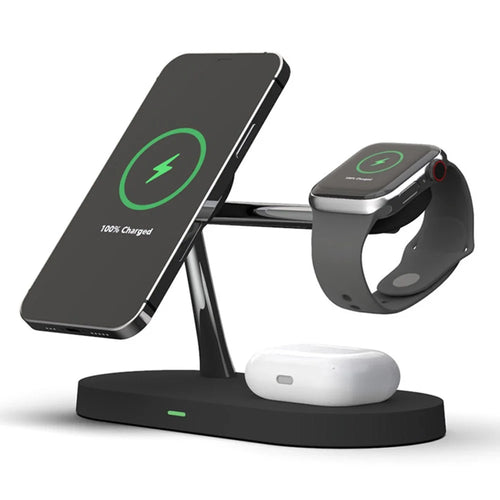 T268 5 in 1 Magnetic Wireless Charger for iPhone / Apple Watch / AirPods Charging Station - Black - 1