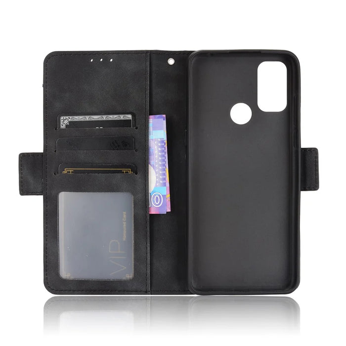 Leather Wallet Protective Case with Multiple Card Slots for Alcatel 3L (2021) / Alcatel 1S (2021) - Black - 5