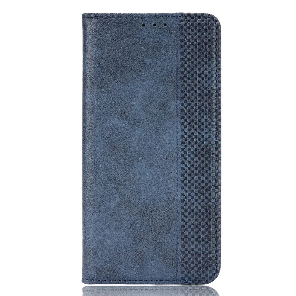 Magnetic Vintage Style Phone Case Wallet Stand Leather Cover for Alcatel 3L(2021) / 1S (2021) - Blue - 2