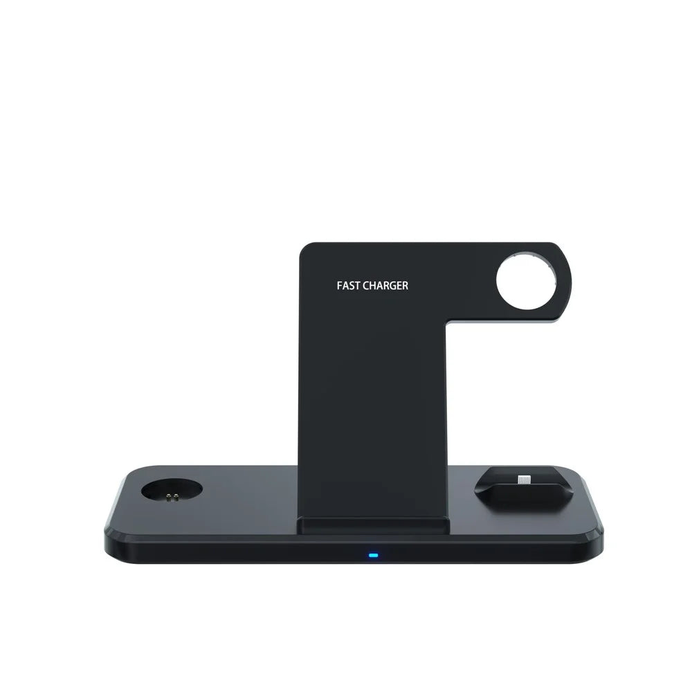 N60 3 in 1 Wireless Charger Stand Dock Station with Handheld Fan LED Light for iPhone Huawei - 6