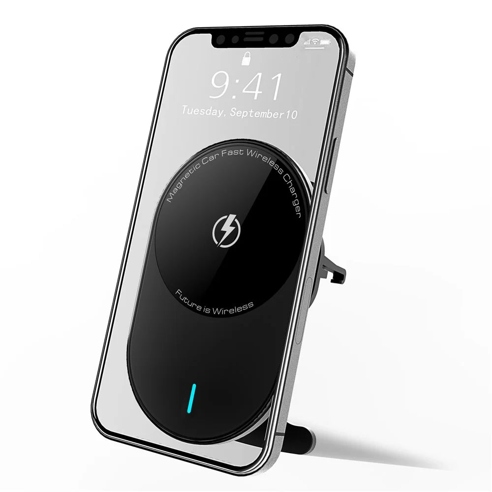 EP08 Magnetic Car Vehicle Air Outlet Fast Charging Mobile Phone Wireless Charger - Black - 3