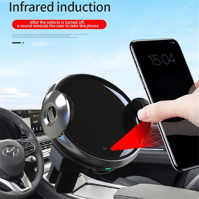 W9 Automatic Induction Car Mobile Phone Wireless Charger 15W Fast Charging Stand Mount Bracket - 6