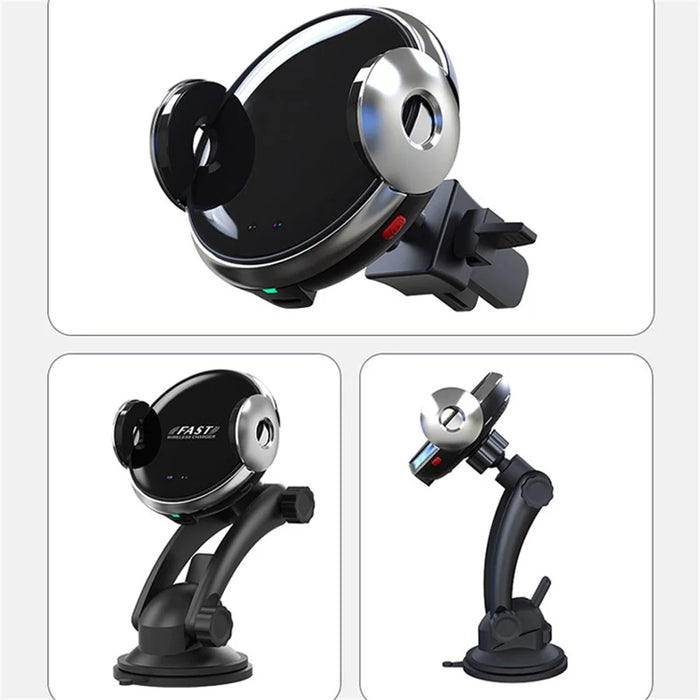 W9 Automatic Induction Car Mobile Phone Wireless Charger 15W Fast Charging Stand Mount Bracket - 7