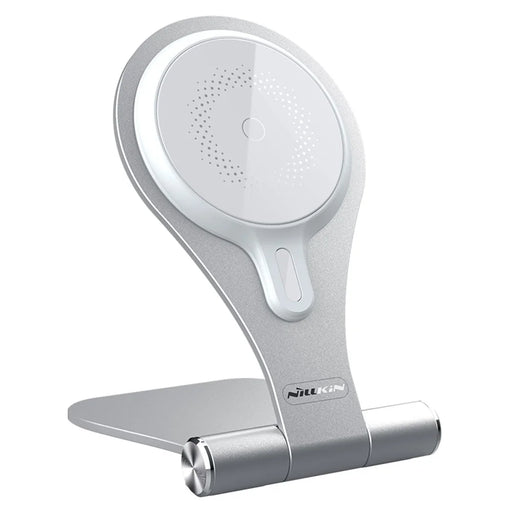 NILLKIN NKT11 Foldable Magnetic Wireless Fast Charger Phone Charging Stand Mount for iPhone - Silver - 1