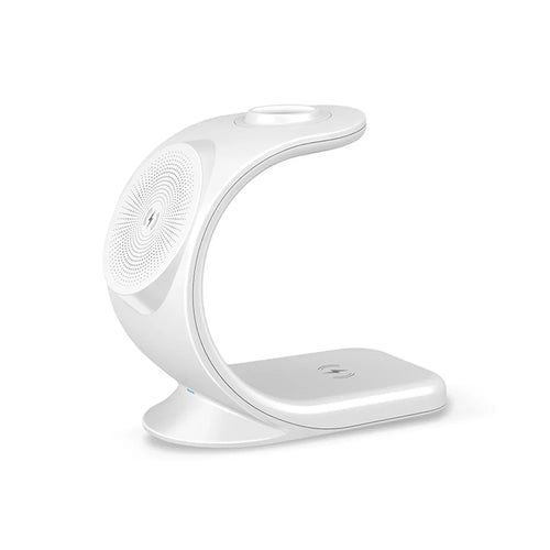 OJD-83 3-in-1 15W Magnetic Wireless Charger Desktop Charging Stand Dock for iPhone 12 Series Apple Watch AirPods - White - 1