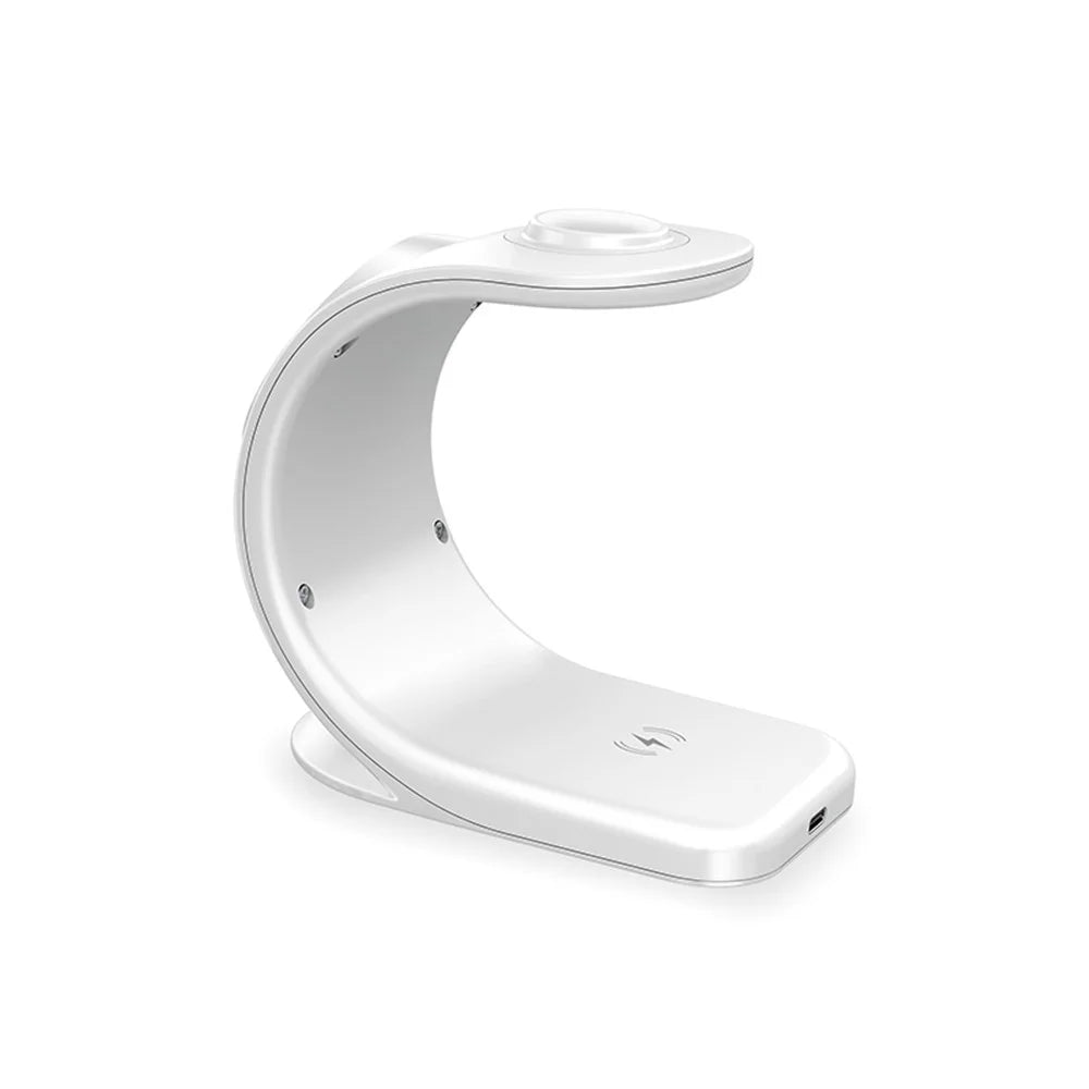 OJD-83 3-in-1 15W Magnetic Wireless Charger Desktop Charging Stand Dock for iPhone 12 Series Apple Watch AirPods - White - 6