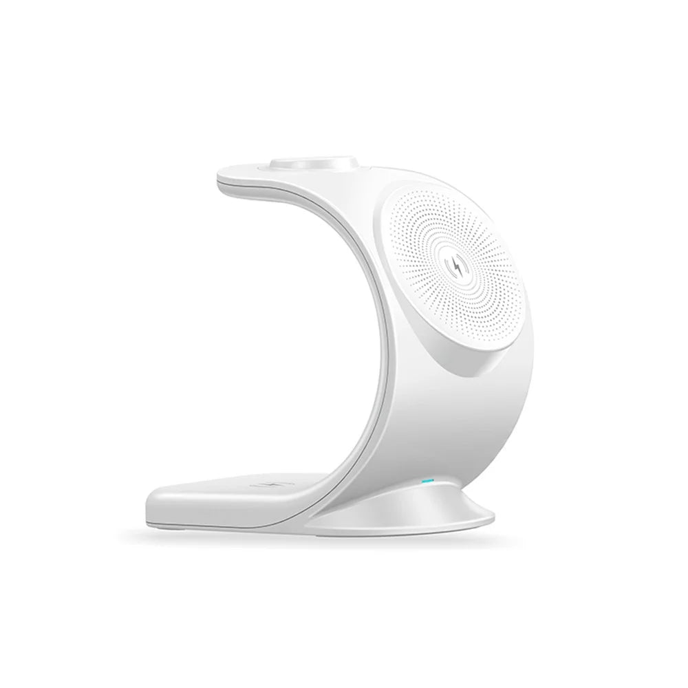 OJD-83 3-in-1 15W Magnetic Wireless Charger Desktop Charging Stand Dock for iPhone 12 Series Apple Watch AirPods - White - 7