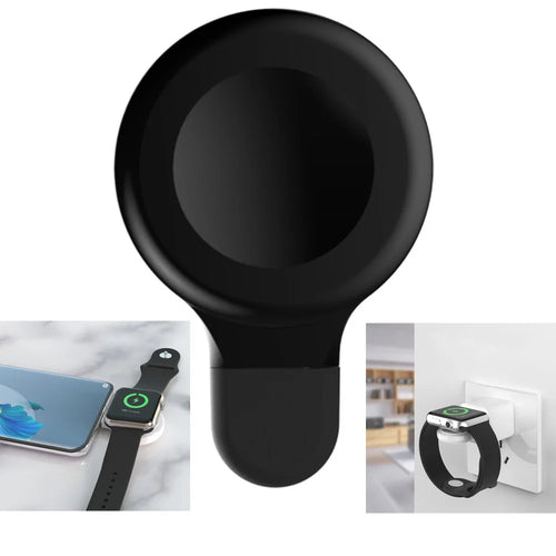 K1 Type-C Lightweight Portable Magnetic Wireless Charger for Apple Watch Series 1/2/3/4/5/6/SE/7 - Black - 1