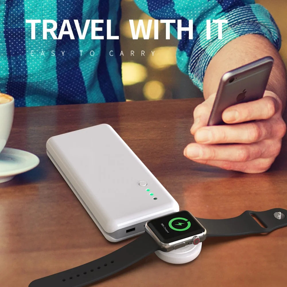 K1 Type-C Lightweight Portable Magnetic Wireless Charger for Apple Watch Series 1/2/3/4/5/6/SE/7 - Black - 3