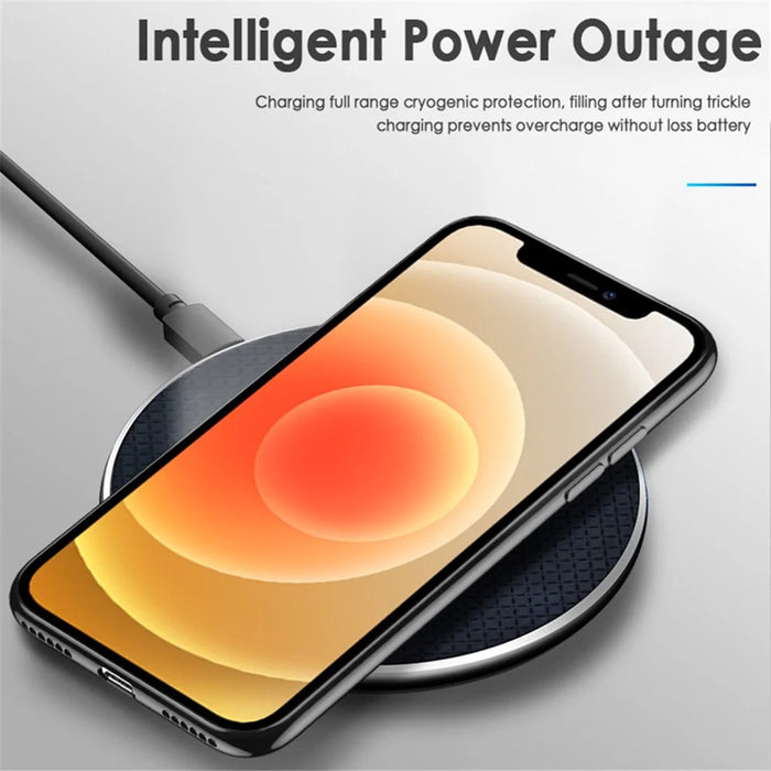 Q25 10W Fast Wireless Charger Qi Smart Lightweight Portable Charging Station for iPhone Series - Black - 5