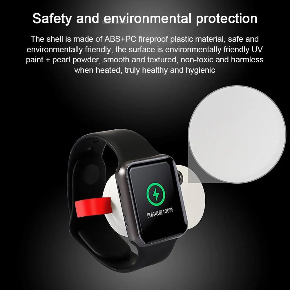 D3 Portable USB Wireless Charger Smart Watch Charging Dock for Apple Watch - White - 5