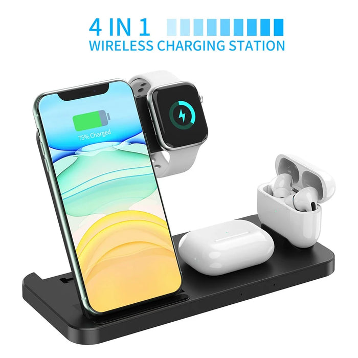 W30-2 4 in 1 Multifunctional Wireless Magnetic Charger Portable Wireless Fast Charging Stand for Apple Devices - 3