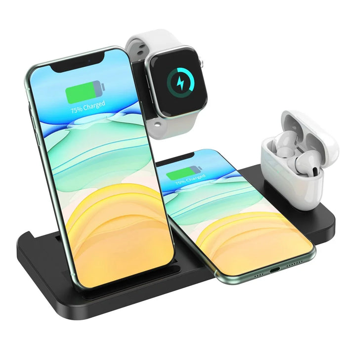 W30-2 4 in 1 Multifunctional Wireless Magnetic Charger Portable Wireless Fast Charging Stand for Apple Devices - 6