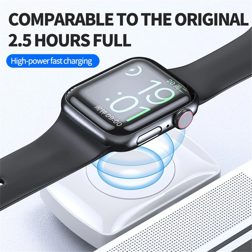 JJT-997 2 in 1 Watch Wireless Charger Type-C Double-Sided Wireless Charging Dock for Apple Watch 1-7 / SE Series / AirPods 2 / 3 / Pro - Black - 4