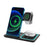 X455 Foldable 3-in-1 15W Wireless Charger Desktop Qi Fast Charging Stand Dock for iPhone Android iWatch AirPods - Black - 1