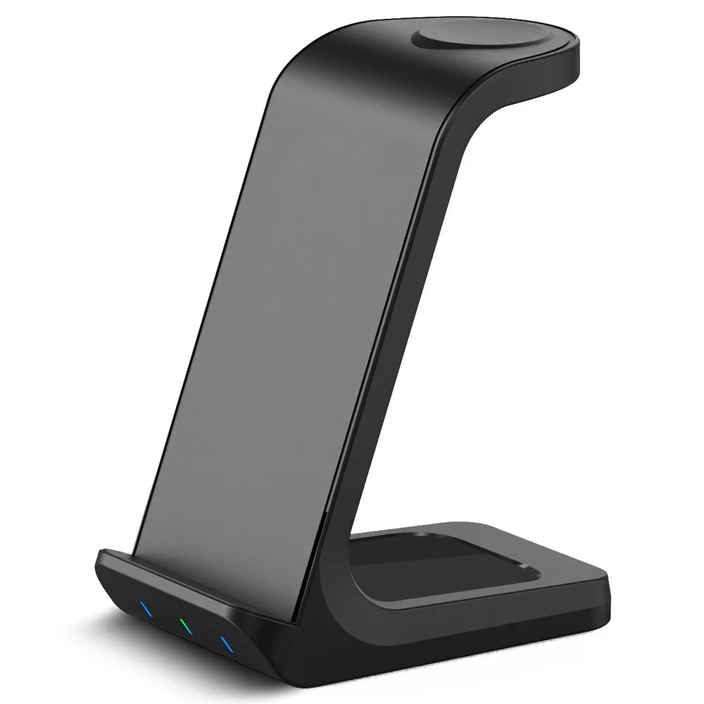 AK03 3-in-1 15W Wireless Charger Qi Fast Charging Stand Dock for iPhone Huawei Xiaomi iWatch AirPods Pro - 7