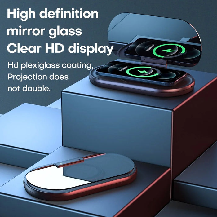 Upgraded Magnetic 15W Fast Charging Station HUD HD Anti-slip Car Wireless Charger with Phone Holder - 5